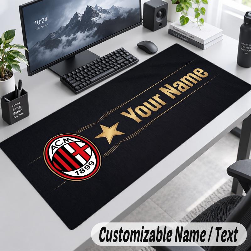 AC Milan Personalized Large Mouse Pad Custom Name Text Extended Desk Mat Gaming Mousepad