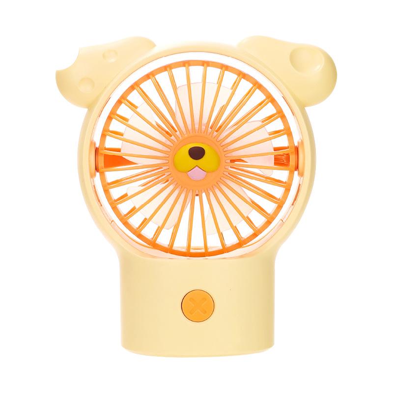 Taiwanese Style Portable Mini Desktop Fan - Three Speed, USB Rechargeable, with Cute Cheese Pet Design.