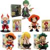 12-15cm ONE PIECE  Anime Monkey D Luffy Roronoa Zoro Q-Version PVC Model Desktop Car Ornament  Kids Birthday Christmas Gift Toys