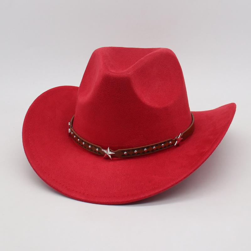 Jazz Hat Woolen Top Hat Fried Street British Style Cowboy Hat Internet Celebrity Wide Brim Concave Simple Styling Lady