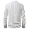 Men's Lace-Up Stand Collar Textured Shirt Long Sleeve Casual Retro Top for Men Spring Autumn Fashion Multi-Color Male Blouse