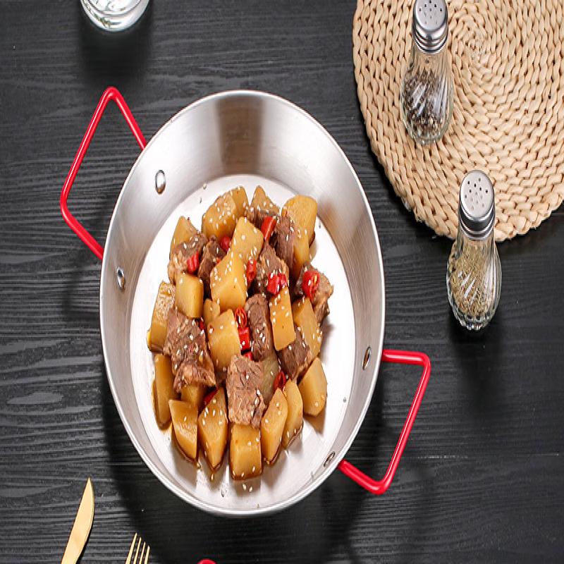 ZISIZ Korean Style Stainless Steel Serving Plate
