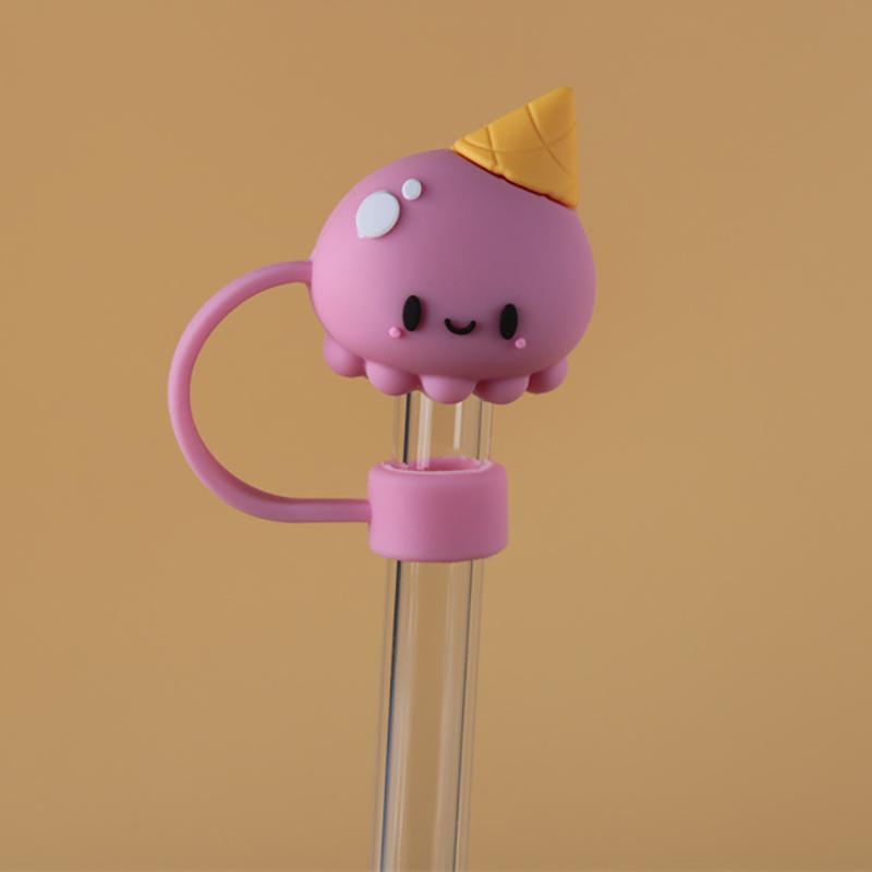 1PC Silicone Sealing Straw Plug Reusable Drinking Dust Cap Cartoon Plugs Tips Cover Suit Kitchen Cup DIY Accessories