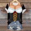 Womens Casual Pullover T Shirt Short Sleeve Round Neck Top Oktoberfest Beer Festival Print Tee Shirt