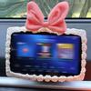 Universal Retro Bow Car Screen Protector Cover Stretch Soft Plush Dashboard Border Touchscreen Protection Set Interior Decor