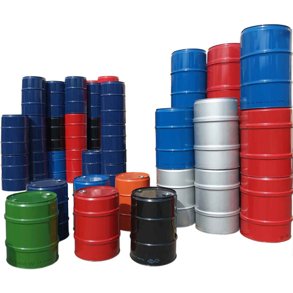 Stahlmetalltrommel TH 60L mit 2- und 3/4-Zoll-Deckeln, BLAU