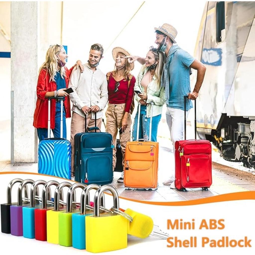 2Set Mini Padlocks Set Luggage Locks with 2 Keys Waterproof Safely Padlock for Backpacks Computer Bags Gym Locker Tool Box Diary Key Lock