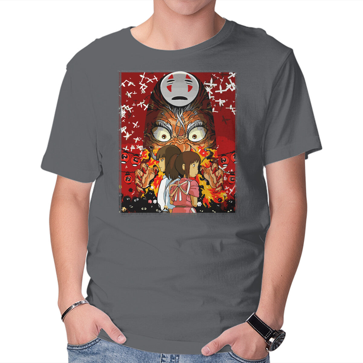 Unisex Crew Neck T-Shirt Spirited Couple Graphic Short Sleeve Casual Tee M