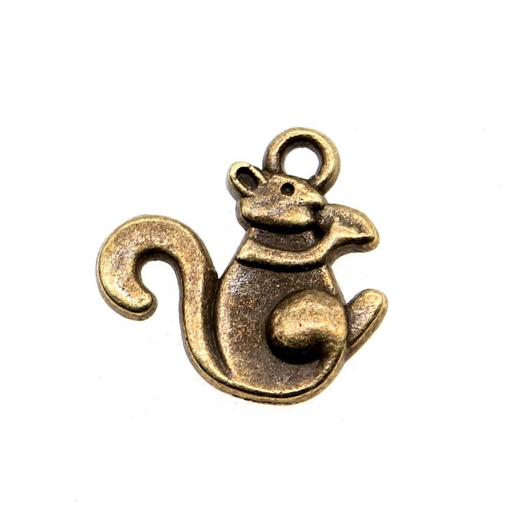 

20шт подвески в виде белки античная бронза цвет цинковый сплав 13х14мм