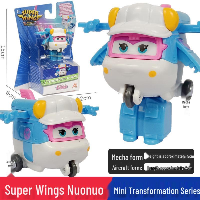 Super Wings 13-Piece Mini Transforming Robot Set: Jett, Big Strong, Jin, and Mighty Little Wing Toys