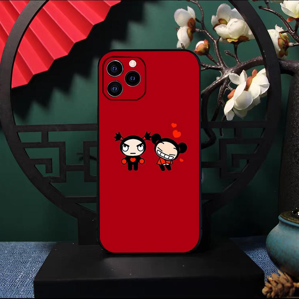Pucca-A G-Garu Cartoon Phone Case For IPhone 17 Pro Max 16 15 14 Pro Max 13 11 X Xs Xr 8 7Plus Silicone Cover