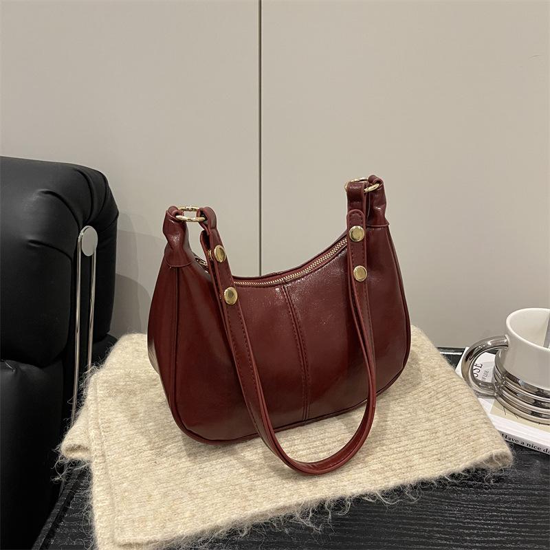 Fashionable, Simple, Large-capacity, Retro Embroidered Thread Casual Underarm Single-shoulder Crossbody Bag