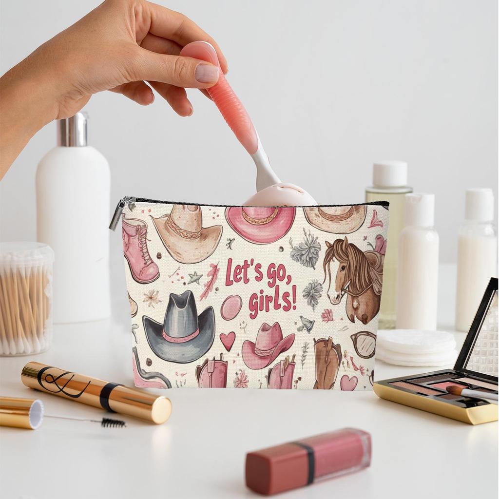 Vintage Cassette Makeup Bag with Retro Gentleman Hat Design - Makeup Brush Holder & Toiletries Storage Box