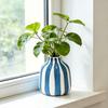 Ceramiczny Pasiasty Wazon Ręcznie Malowany Nowoczesny Nordycki Boho Wazon Mały Dekoracyjny Pojemnik na Kwiaty na Stolik Boczny Kuchnia Pomieszczenie Wewnętrzne Ozdoba Stołu