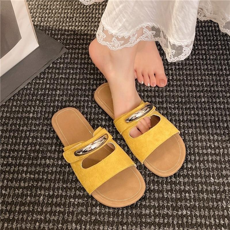 Mode Strandschuhe Hausschuhe Lässige Slipers Damen Pantoletten Luxus 2025 Flach Gummi Weich Klettverschluss Mode Schuhe Hausschuhe Flach Schlupf