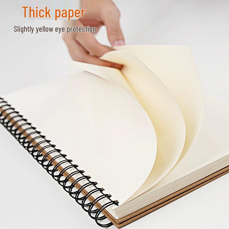 Top-Bound 8K Thick 160g A4 Blank Sketchbook, Coil Binding, 16K Art Drawing & Painting Book.