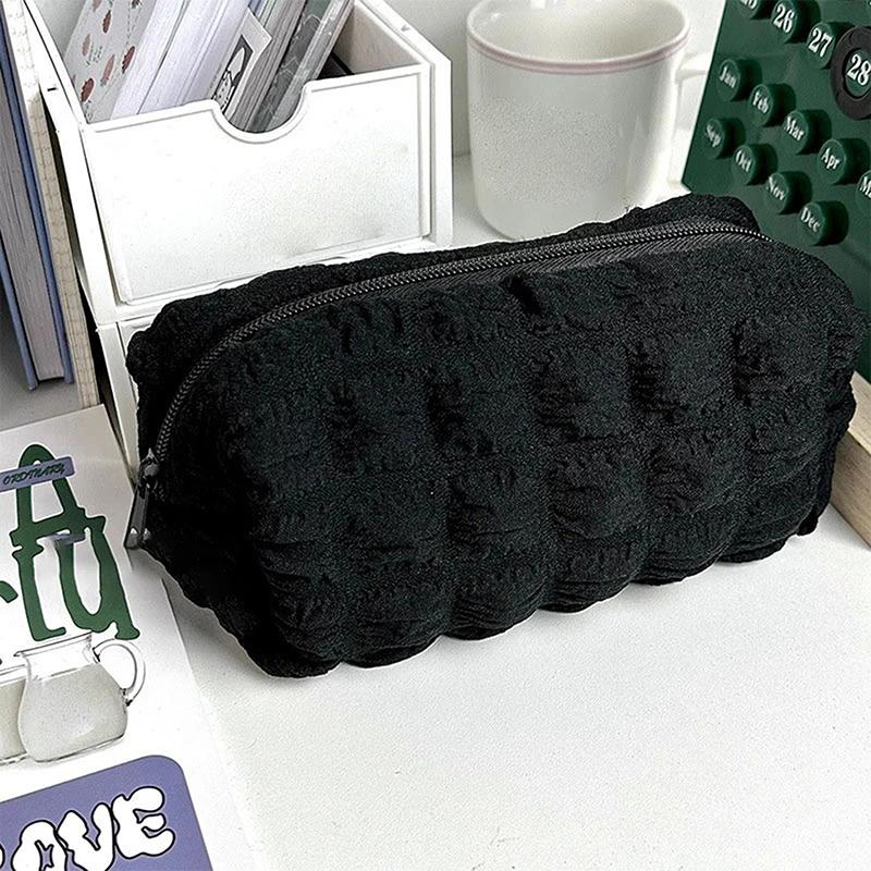 1Pc Cosmetic Bag Solid Color Pencil Case Creative Pillow Bag Large Capacity Bag For Girls School Supplies Stationery Box