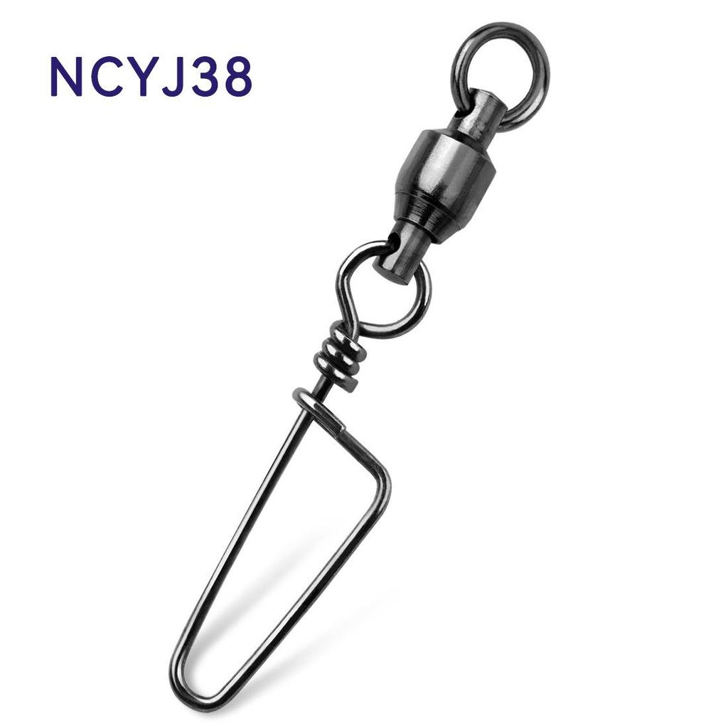 Strong Figure Eight Ring Connector Swivel with Curved Pin for Fishing