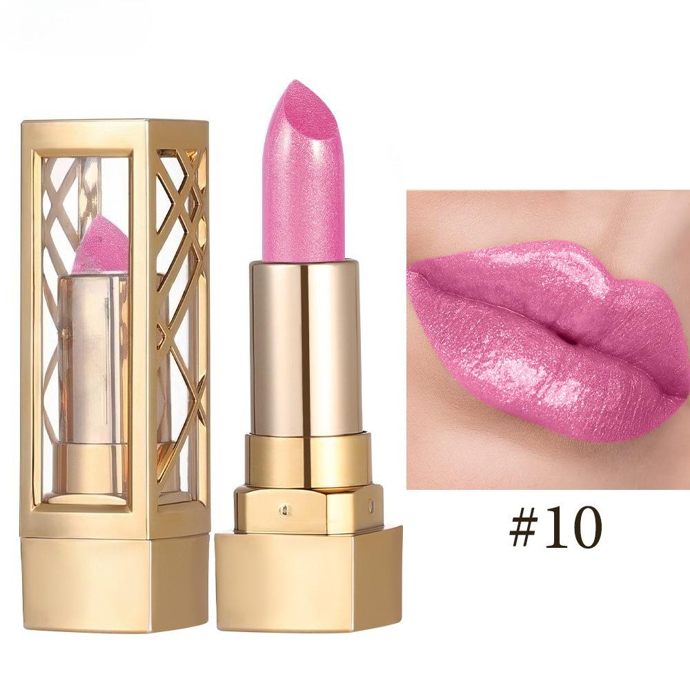 Metallic Lipstick Bright Glossy Velvet Texture Durable Make Your Lips Shiny Waterproof Anti-fouling Glitter Lip Stick Starry Sky
