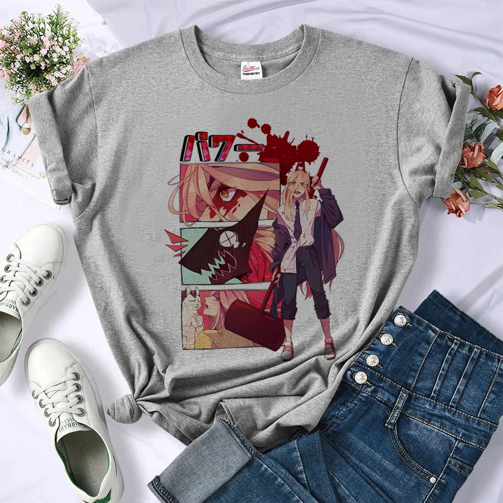 Kettensäge Unisex Makima Reze T-Shirt Shoujo Ausverkauf Unisexga Party Streetwear T-Shirt Gothic Psychedelisch Jojifuku Japan Emo