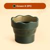Faber-Castell Clic & Go Artist Water Cup - Dark Green Paint Brush Washer Folding Washing Bucket Retractable Brush Bucket