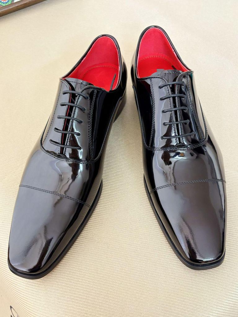 2025 Herren Rotsohle Quadratische Zehe Schnürschuhe Höhenverstärkende Business Casual Oxford Schuhe für Hochzeiten