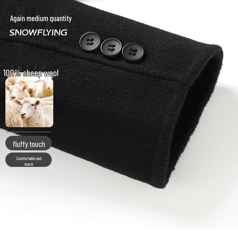 SNOWFLYING Men's 100% Merino Wool Double-Sided Suit Coat