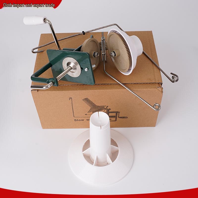 Solid Wood Hand-Crank Yarn Winder with Umbrella Stand