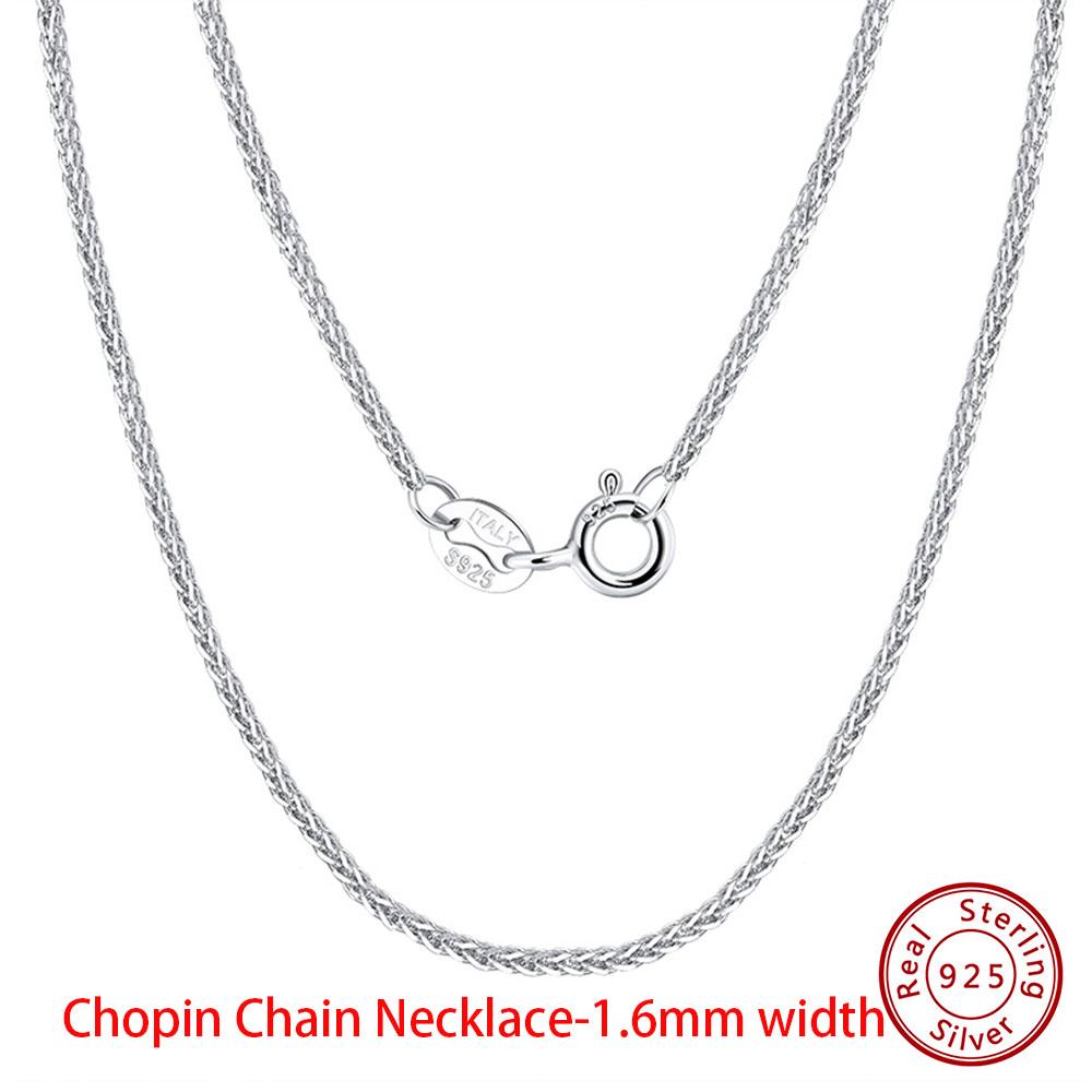 EFFIE QUEEN Real 925 Sterling Silver Diamond Cut Twist Rope Figaro Cuban Snake Bead Box Link Chain Necklace DIY Fine Jewelry SC