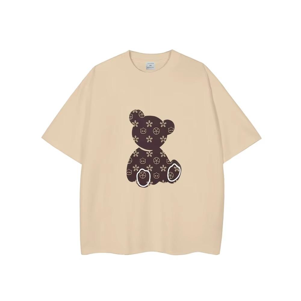 Cute Cartoon Bear Printed T Shirt for Men Brand Luxury Crew Neck Short Sleeve Tops Tee Casual Men's T-shirts Oversized Clothing