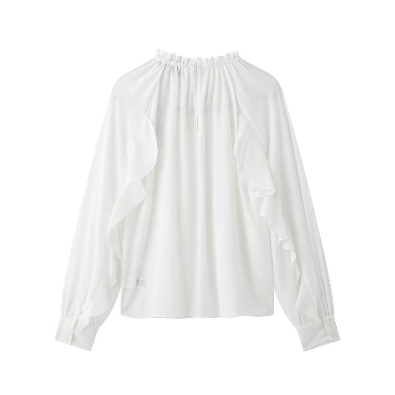 2025 Spring New Arrival: Women's Casual Layered Ruffled Collar Shirt