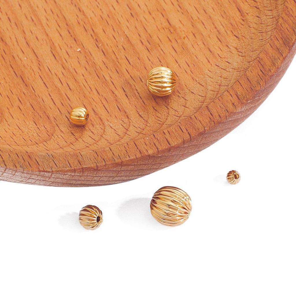 10/50 Stücke Kupfer Wassermelone Perlen Runde Samen Spacer Lose Perlen Für Schmuck Machen DIY Armband Halskette