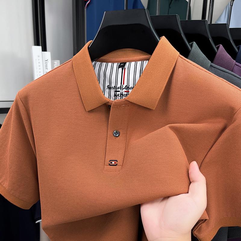 Light Luxury High-quality Summer Pure Cotton Lapel Short Sleeved T-shirt Fashion Trend Polo Shirt Top