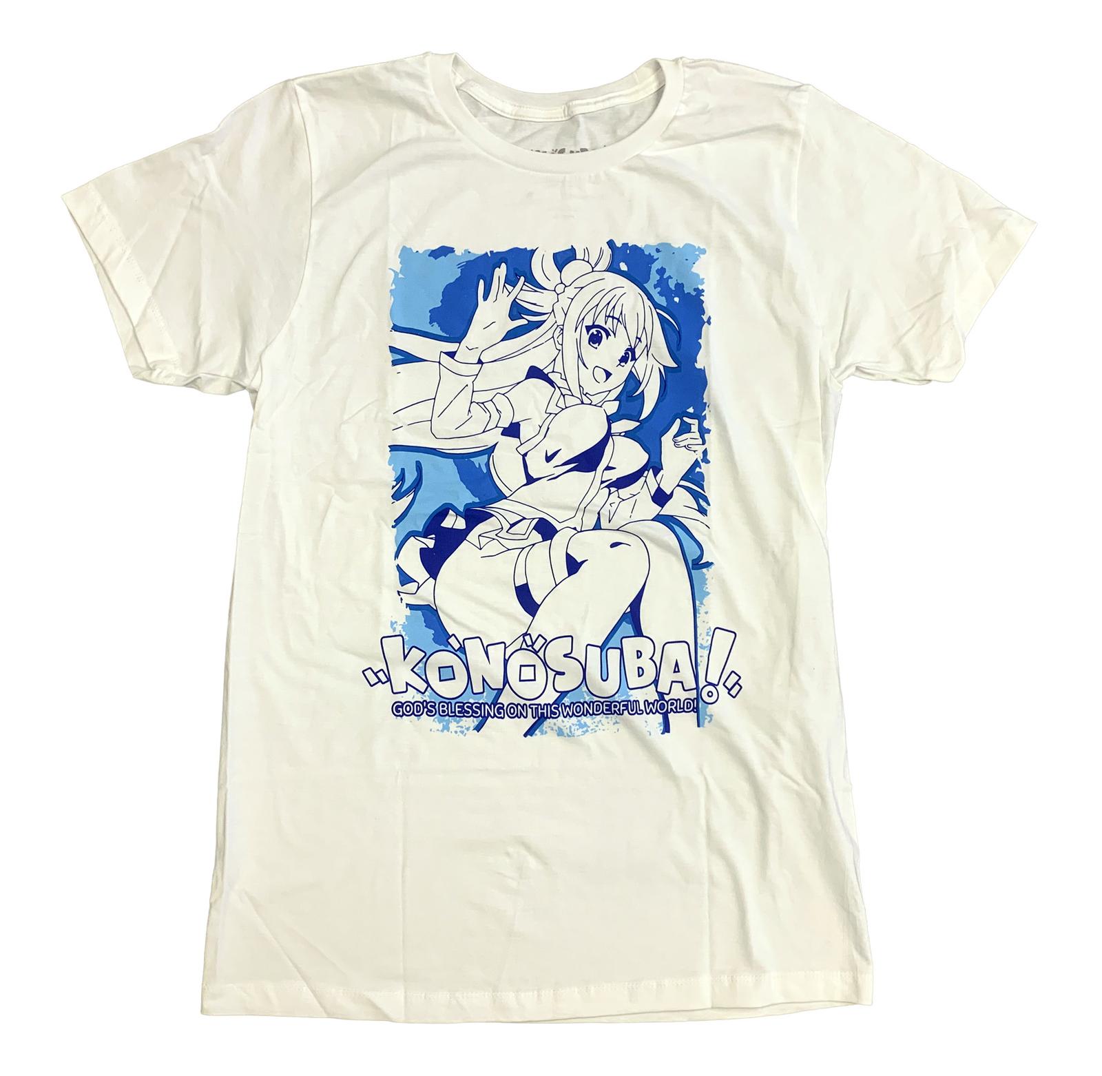 Konosuba Aqua Character Anime Adult T-shirt XL