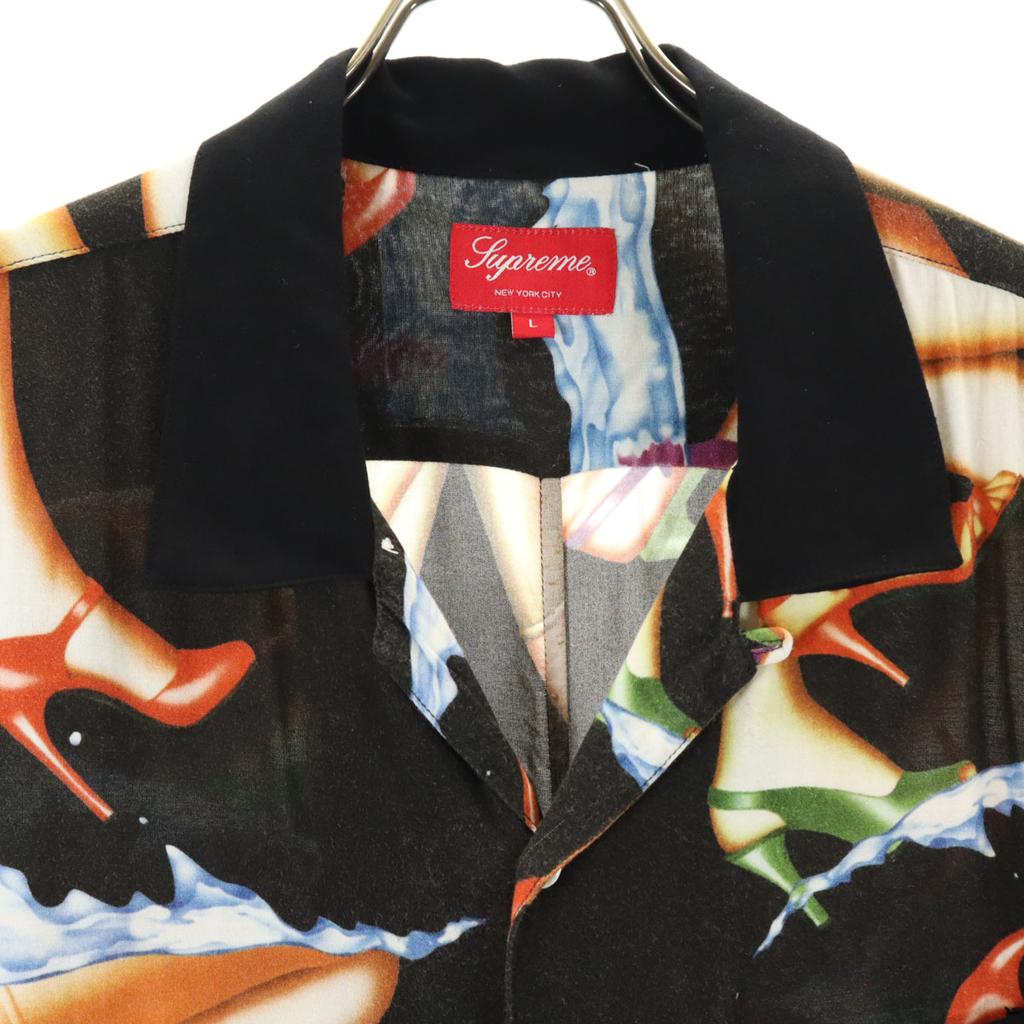 Supreme 15SS Heel Pattern Short Sleeve Open Collar Shirt L Open Collar Men's Used