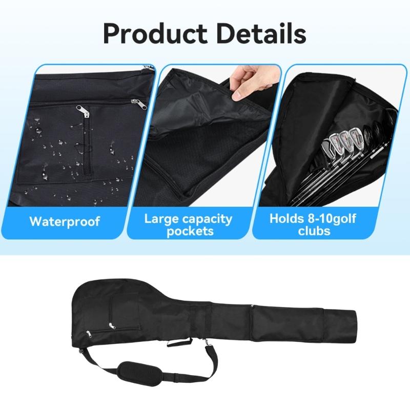 Premium Golf Bag Polyester Texture Golf Player Essential Bag with Multiple Storage Pockets for Clubs and Accessories