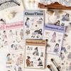 20 Sheets PET Die cut Stickers book Cartoon girl characters Decorative handmade Craft Material Diary Album Scrapbooking Supplies