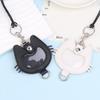 Multifunctional Cat-Shaped Leather Keychain for Pet Hair Memorial, Portable Storage Bag