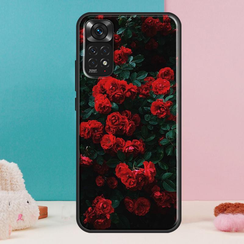 Red Rose Flower Case For Xiaomi Redmi Note 14 13 Pro 12 11 9 10 9S 10S 11S 12S Redmi 14C 13C 10C 12C Cover