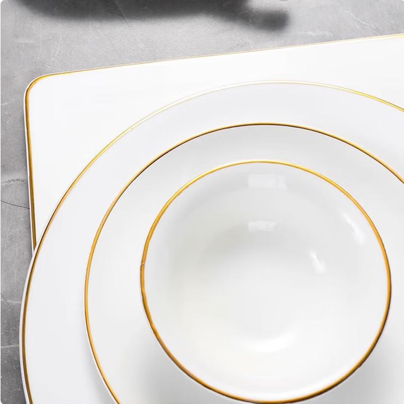Farfurie de cină ceramică SIFAAR cu margine aurie