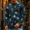 Men's Halloween Print Fashion Neck Long Sleeve T-Shirt