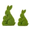 2pcs Elegant Flocking Bunnies Figurines Resin Rabbit Statue For Easter Gift And Outdoor Garden Decorations
