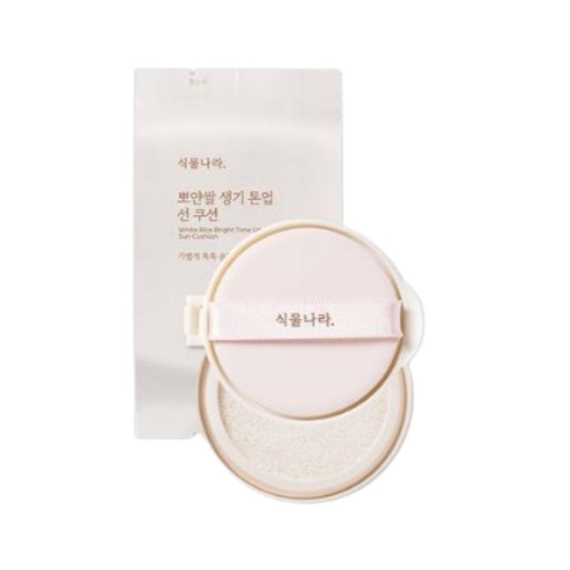 Sikmulnara Ppoyan Rice Vital Tone-Up Sun Cushion Refill 2-Pack Set 01 Pure White SPF50+ PA++++ 15g x 2