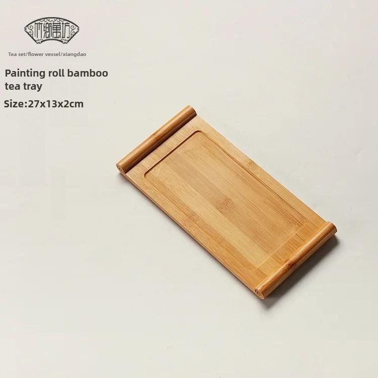 Bamboo tray rectangular Japanese bamboo wood home tea tray wooden bread barbecue tray hotel restaurant snack tray