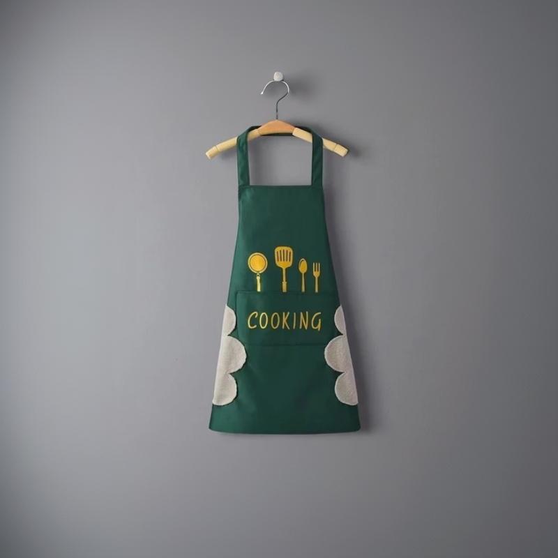 Waterproof Oil-Proof Kitchen Apron With Hand Towel, Stylish Couple Design Home Cooking Baking