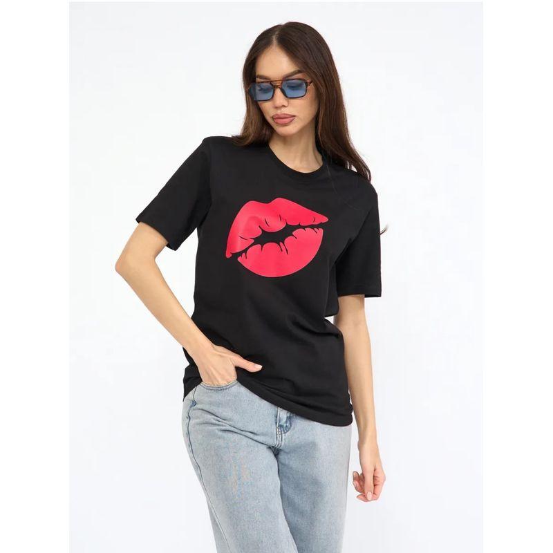 Western Style Fashion Casual Loose Round Neck Print Short Sleeve T-shirt Top Loose Printed T-shirt