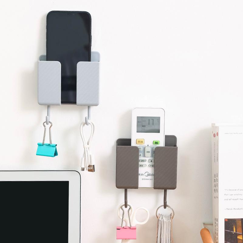 TV Aer condiționat Telecomandă Cutie de depozitare pentru agățat pe perete Noptieră Depozitare pentru telefon mobil Raft de depozitare fără perforații Cârlig Agatator de perete