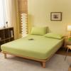 Skin Friendly Cotton Fitted Cover Sheet With Elastic Bands Mattress Cover Solid Color Fitted Sheet King Size Bed Sheet