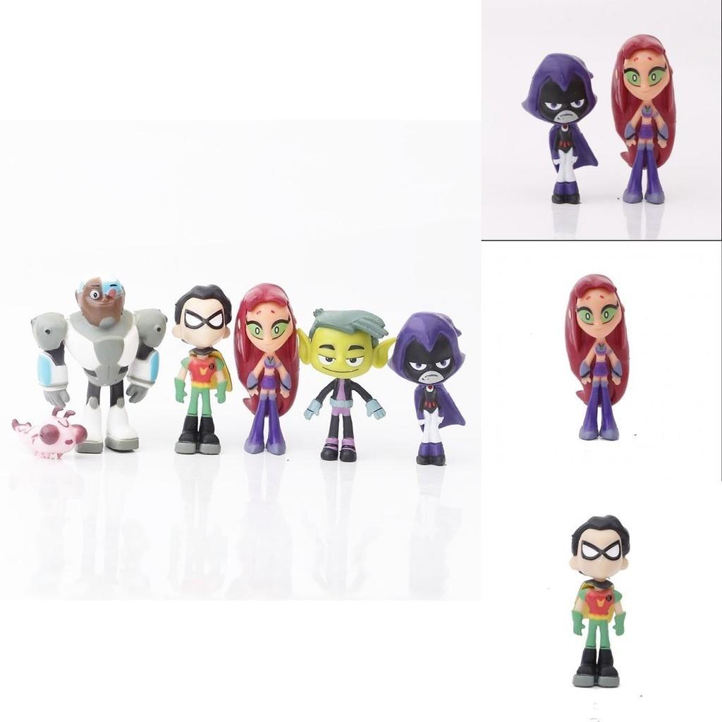 Lebhafte Teen Titans Go Anime-Figuren mit Robin Raven Beast Boy Starfire