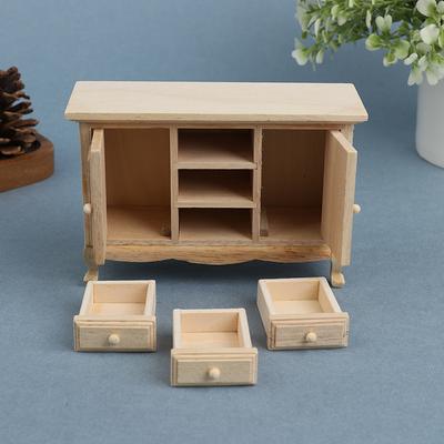 1/12 Dollhouse Miniatures Mini Simulated Wooden Cabinet Model Toy Accessories